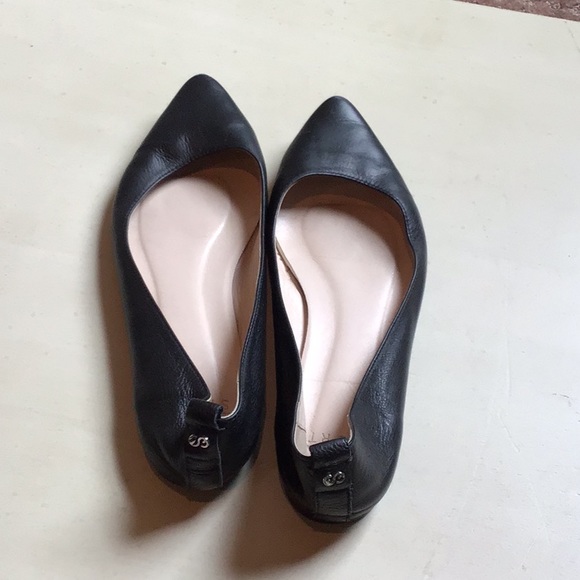 🌷ESCADA SPORT BLACK LEATHER FLATS SIZE 39 - Picture 5 of 5